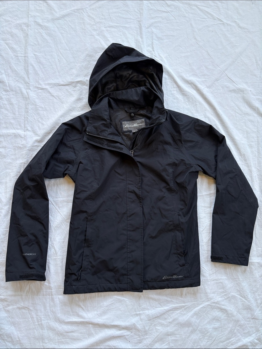 Eddie Bauer EB551 Waterproof Rain Jacket with WeatherEdge Women’s Medium Black